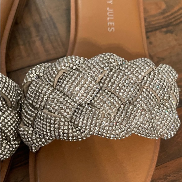Sincerely Jules Silver rhinestone Braided Sandals NIB - Picture 3 of 5